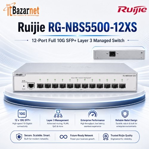 Ruijie 10G Switch RG-NBS5500-12XS 12Port Full 10G SFP+ Layer 3 Managed Switch Image