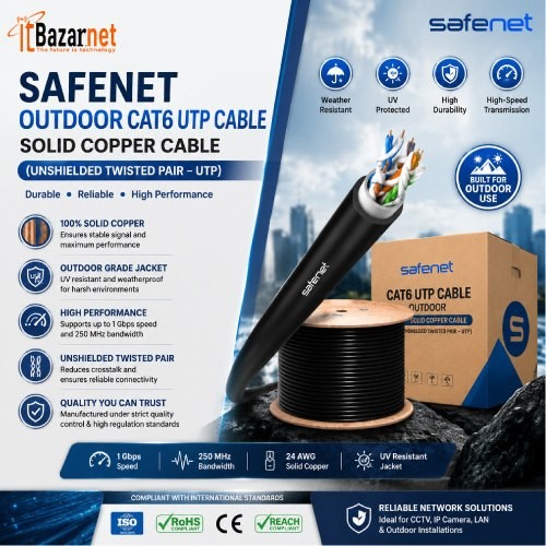 SAFENET OUTDOOR CAT6 UTP CABLE SOLID COPPER CABLE 305M Image