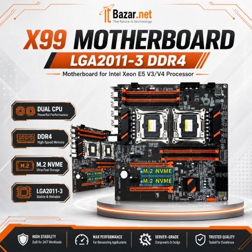 Dual Processor Motherboard  X99 LGA2011-3 DDR4 Motherboard for Intel Xeon E5 V3V4 Processor Image
