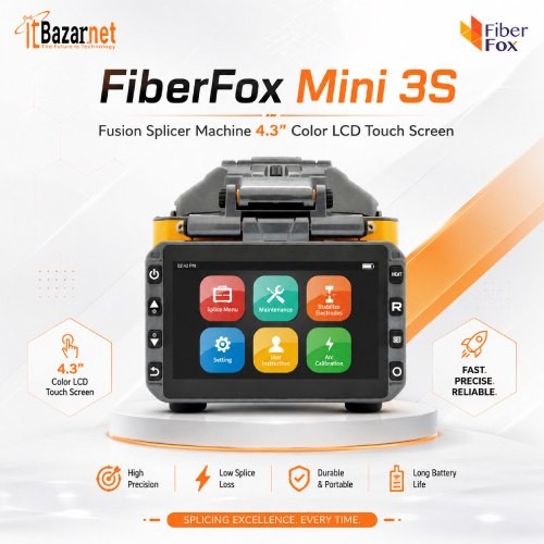 FiberFox Mini 3S Fusion Splicer  Active Alignment with 4.3-inch touchscreen Image