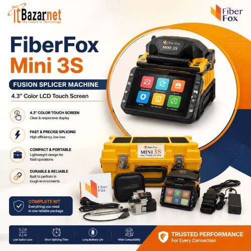 FiberFox Mini 3S Fusion Splicer  Active Alignment with 4.3-inch touchscreen Image