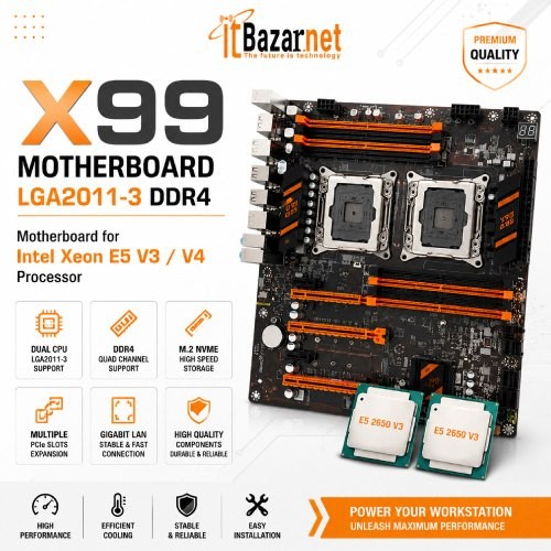 Dual Processor Motherboard X99 LGA2011-3 DDR4 Motherboard for Intel Xeon E5 V3V4 Processor Image
