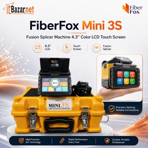 FiberFox Mini 3S Fusion Splicer Active Alignment with 4.3-inch touchscreen Image