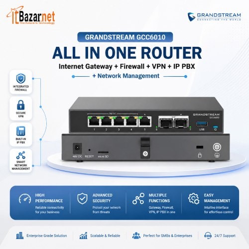 Grandstream All in One Router GCC6010 UC Router,Firewall,IP PBX PoE Image