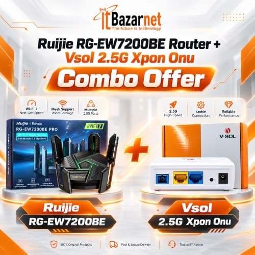 Ruijie RG-EW7200BE PRO WiFi7 Router + VSOL 2.5G ONU Combo