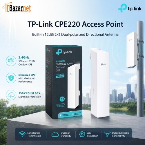 Tplink CPE220 Outdoor Cpe 2.4GHz 12dBi 300Mbps