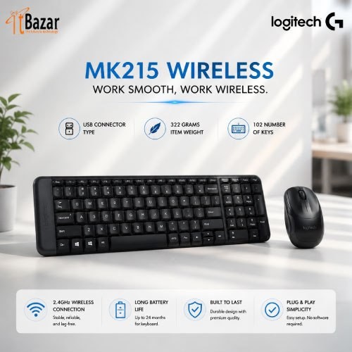 Logitech MK215 Wireless Keyboard and Mouse Combo