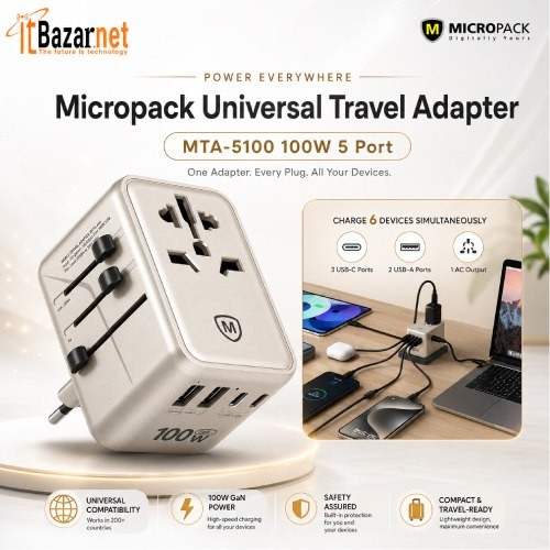 Micropack Universal Travel Adapter MTA-5100 100W 5 Port