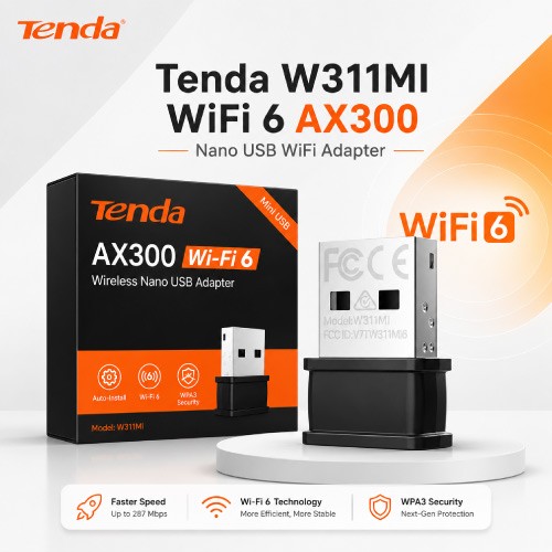 Tenda W311MI Wifi6 AX300 Nano USB Wifi Adapter Image