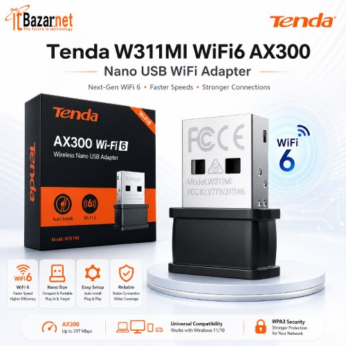 Tenda W311MI Wifi6 AX300 Nano USB Wifi Adapter Image