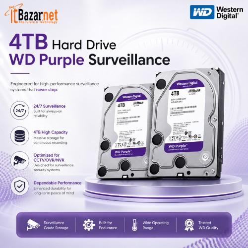 Western Digital 4TB WD Purple Surveillance Hard Drive