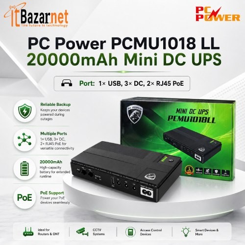 PC Power Mini DC UPS PCMU1018LL 20000mAh