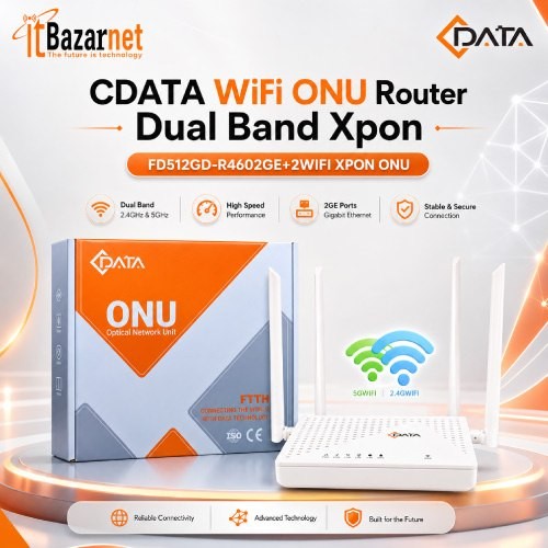 CDATA WiFi ONU Router Dual Band XPON FD512GD-R460 2GE