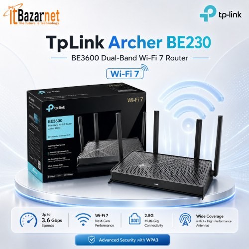 TPLink BE230 BE3600 WiFi7 Dual Band Router