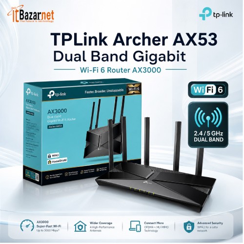 TPLINK Archer AX53 Dual Band Gigabit Wifi 6 Router AX3000