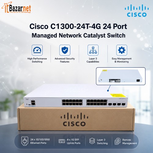 Cisco C1300-24T-4G 24 Port Managed Network Catalyst Switch