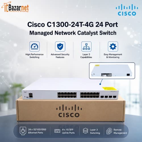 Cisco C1300-24T-4G 24 Port Managed Network Catalyst Switch Image