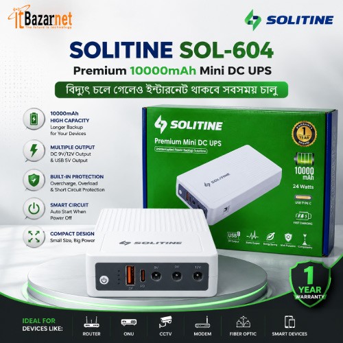 Solitine SOL-604 Premium 10000mAh Mini DC UPS Image
