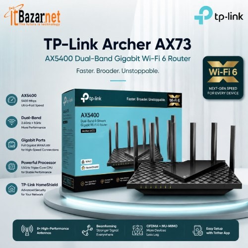 Tplink Archer AX73 AX5400 Dual Band Gigabit WiFi6 Router