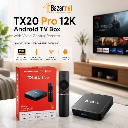 TX20 Pro 12K Android TV Box with Voice Control Remote Image