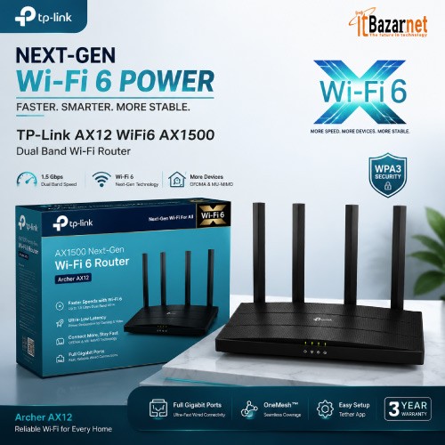 TP-Link Archer AX12 AX1500 Dual-Band Wi-Fi 6 Router
