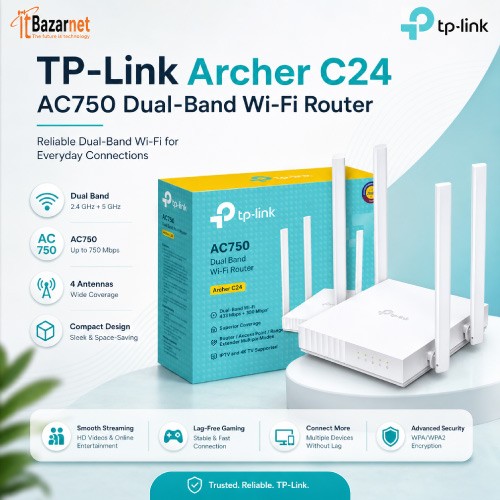 TP-Link Archer C24 AC750 Dual-Band Wireless Router