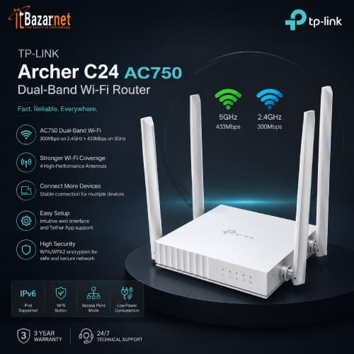 TP-Link Archer C24 AC750 Dual-Band Wireless Router Image