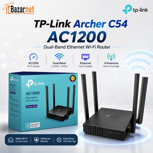 TP-Link Archer C54 AC1200 Dual-Band Ethernet Wi-Fi Router Image