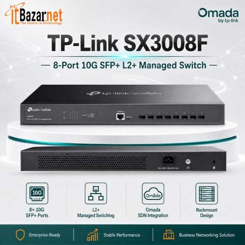 TPLink SX3008F 8Port 10G SFP+ L2+ Managed Switch Image