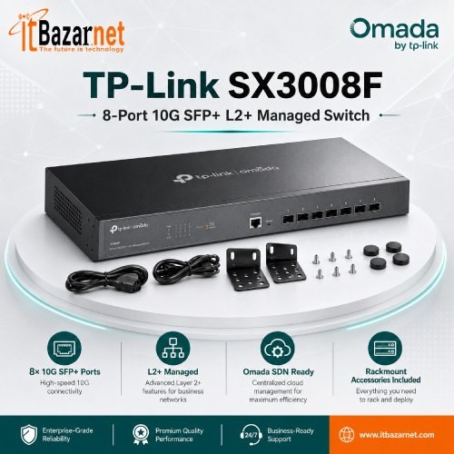 TPLink SX3008F 8Port 10G SFP+ L2+ Managed Switch Image