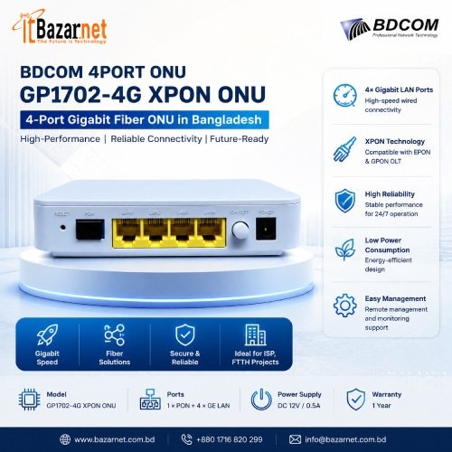 BDCOM 4Port ONU GP1702-4G XPON ONU Image
