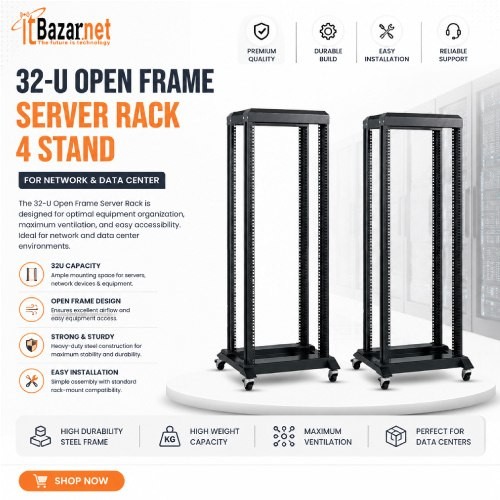32U Open Server Rack Cabinet For Server & Networking Equipment