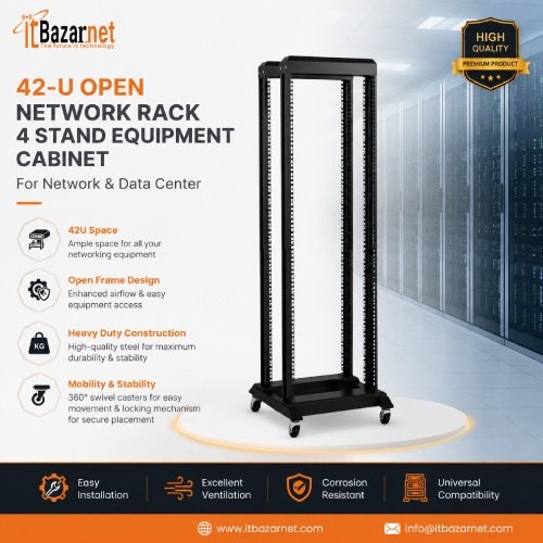 42U Open Server Rack 4 Stand 19 Inch Network Cabinet