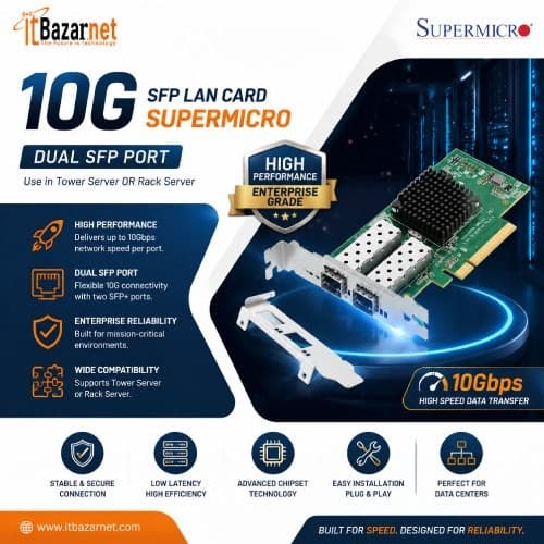 Supermicro 10G Dual Port SFP+ LAN Card Broadcom Chipset Image