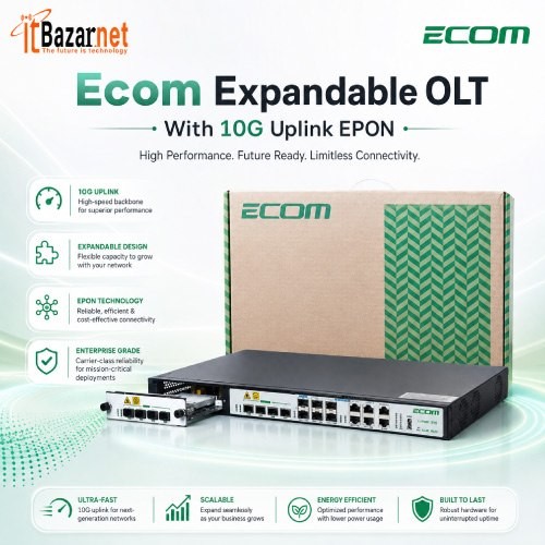 ECOM Expandable EPON OLT E08EP-4S+ 4Port 10G Uplink Image