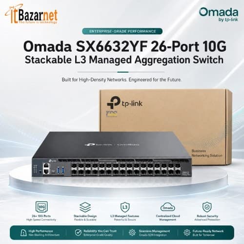 Omada SX6632YF 26-Port 10G Stackable L3 Managed Aggregation Switch Image
