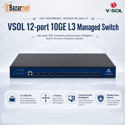 VSOL V3212 12 Port 10G Managed Switch L3 Image
