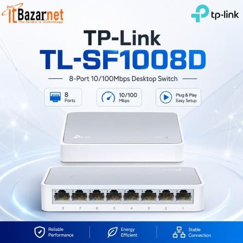 TPLink TL-SF1008D 8Port 10/100Mbps Desktop Switch Image