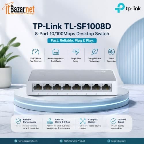 TPLink TL-SF1008D 8Port 10/100Mbps Desktop Switch Image