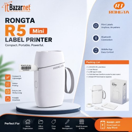 Rongta R5 Mini Label Printer Bluetooth Portable Thermal Sticker Printer Image