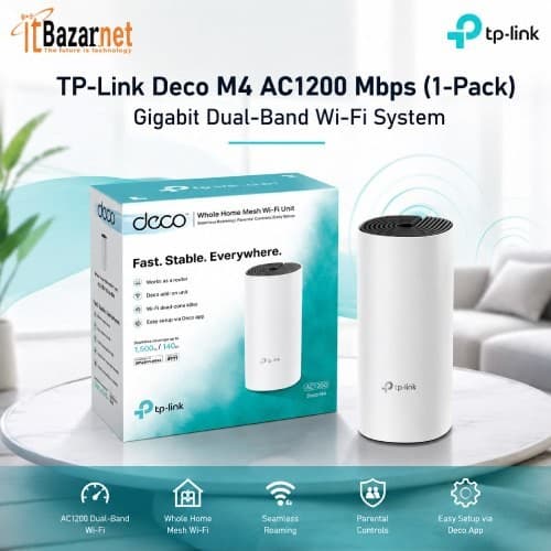 TPLink Deco M4 1-Pack AC1200 Whole Home Mesh WiFi Router Image