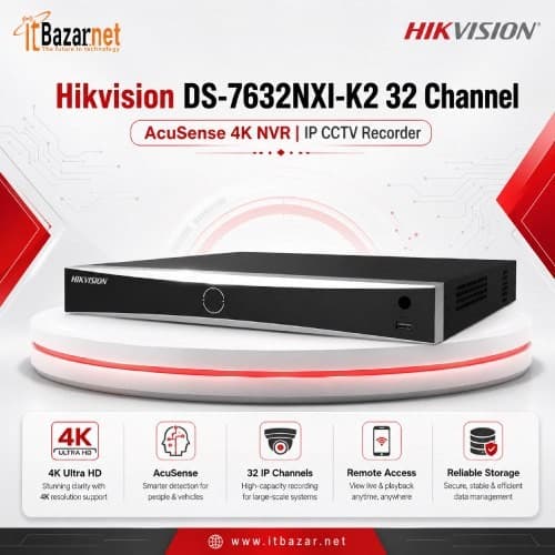 Hikvision 32Channel 4K NVR NVRDS-7632NXI-K2 32 IP CCTV Recorder Image