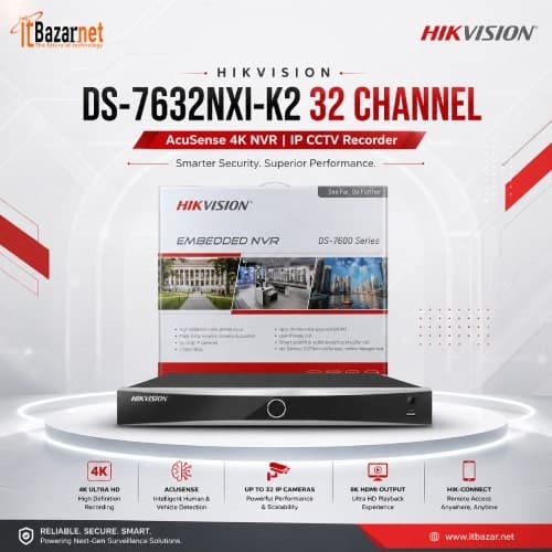 Hikvision 32Channel 4K NVR NVRDS-7632NXI-K2 32 IP CCTV Recorder Image