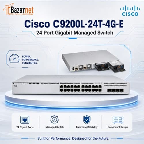 Cisco C9200L-24T-4G-E 24 Port Gigabit Managed Switch 4 Port 1G SFP Image
