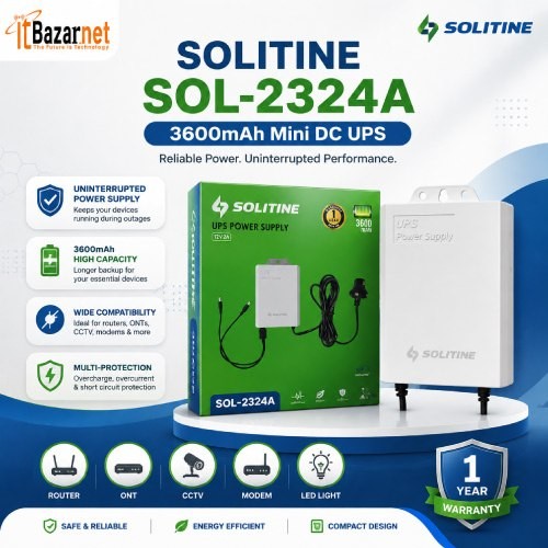 Solitine Mini DC UPS SOL-2324A 3600mAh