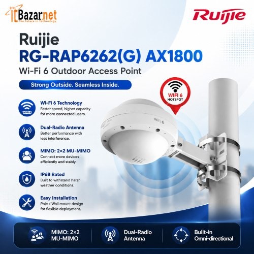 Ruijie Ap RG-RAP6262(G) AX1800 Wi-Fi 6 Outdoor Access Point Image