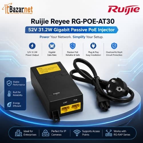 Ruijie PoE Injector RG-POE-AT30 31.2W PoE Injector Image
