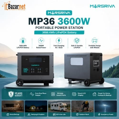 Marsriva MP36 Portable Power Station 3600W 3686.4Wh LiFePO4 Battery Image
