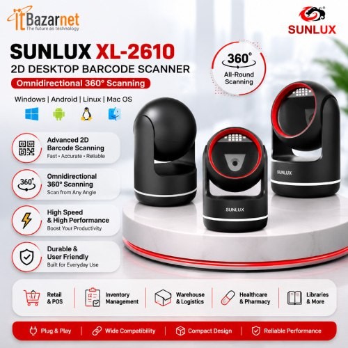 SUNLUX Desktop Barcode Scanner XL-2610 2D Image