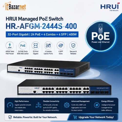HRUI PoE Switch HR-AFGM-2444S-400 24 Port Gigabit Managed Switch Image